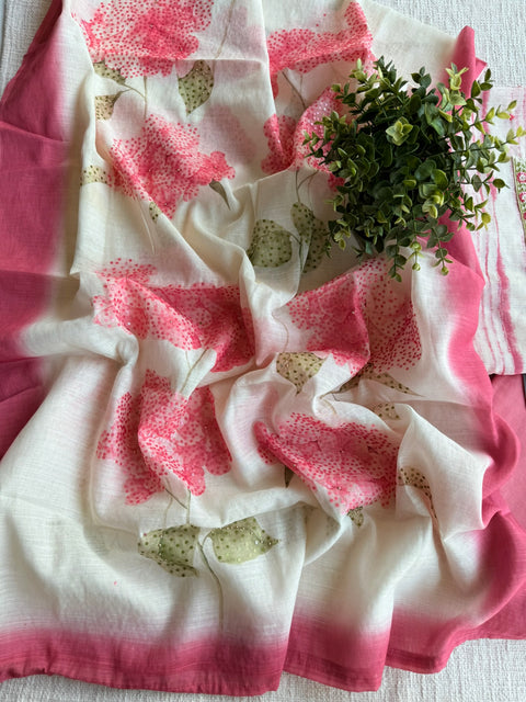 Tie and dye cotton linen suit material
