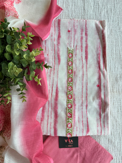 Tie and dye cotton linen suit material