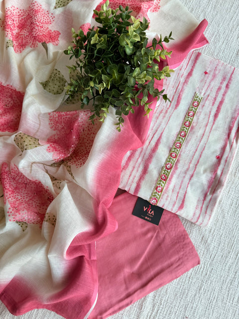 Tie and dye cotton linen suit material