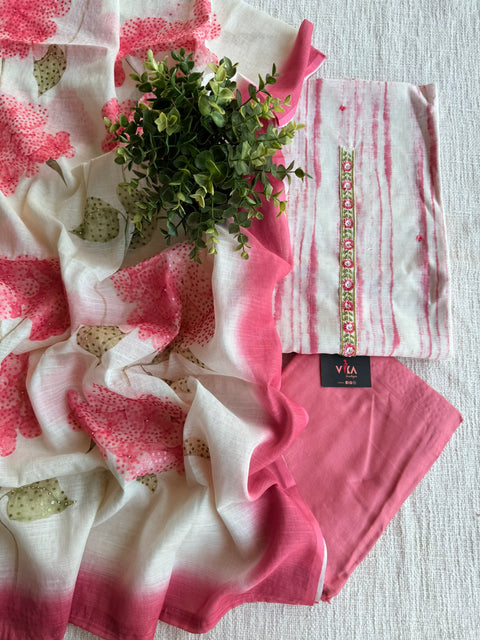 Tie and dye cotton linen suit material
