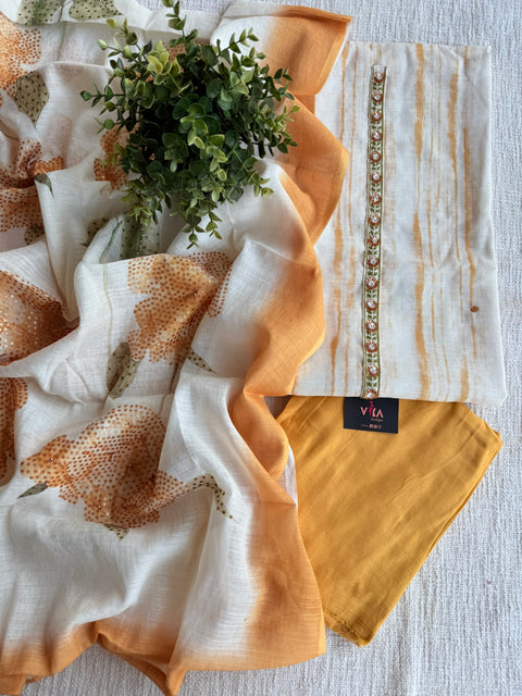 Tie and dye cotton linen suit material