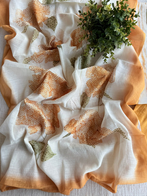 Tie and dye cotton linen suit material