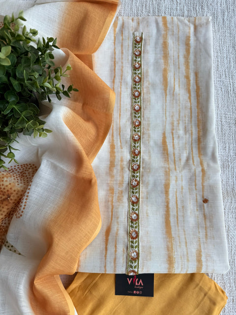 Tie and dye cotton linen suit material
