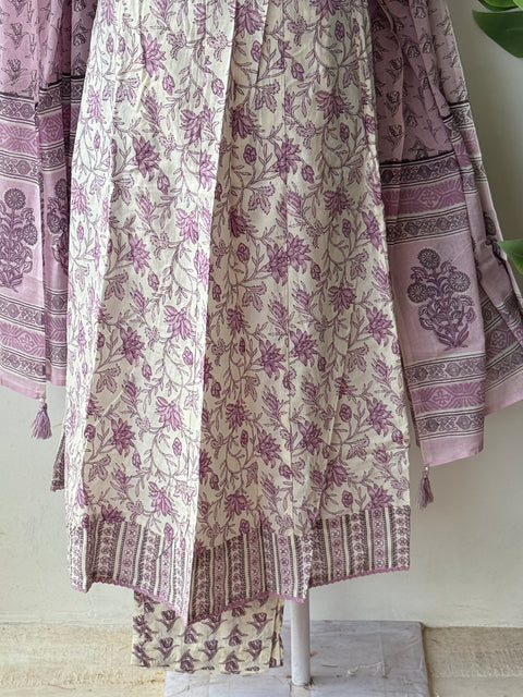 Anarkali Printed cotton kurta pant set