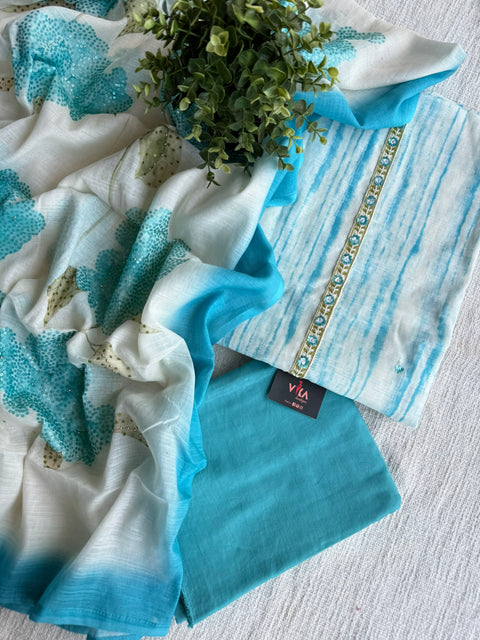 Tie and dye cotton linen suit material