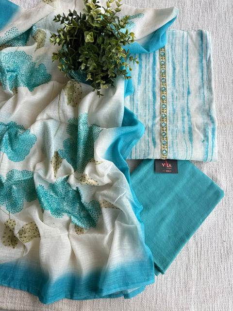 Tie and dye cotton linen suit material