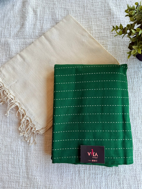 Cotton suit set with jamdhani dupatta