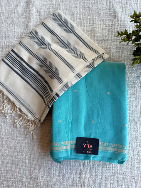 Cotton suit set with jamdhani dupatta