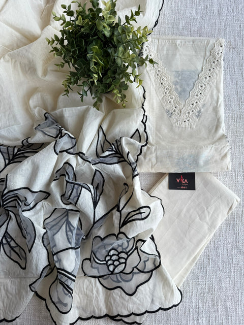 Emb chanderi salwar material