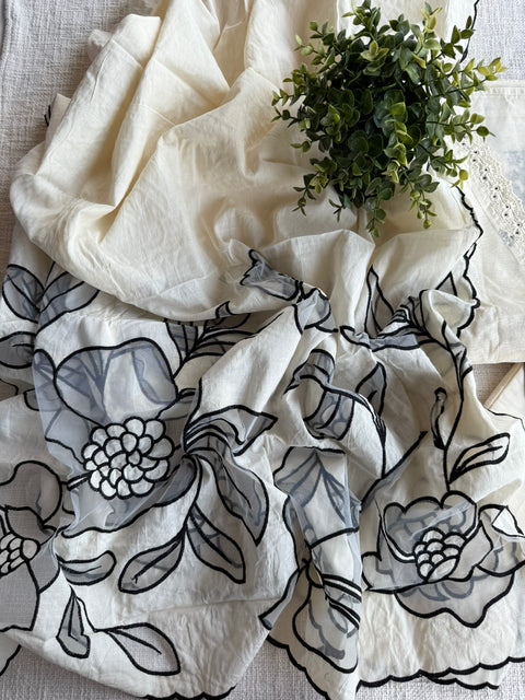 Emb chanderi salwar material