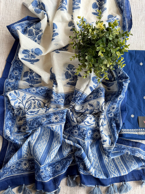 Blue cotton salwar material