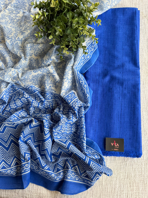 Blue Vikhadi cotton salwar material