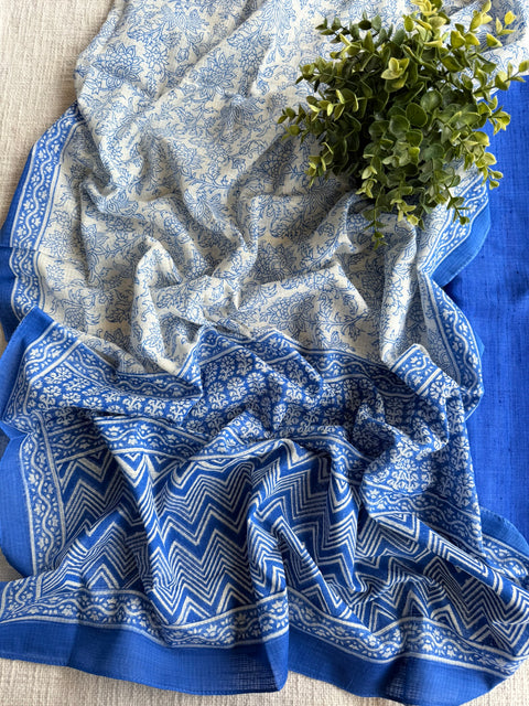 Blue Vikhadi cotton salwar material
