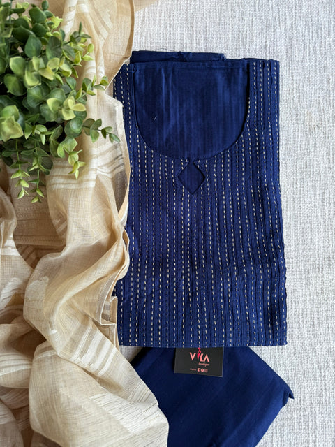 Blue silk cotton salwar material
