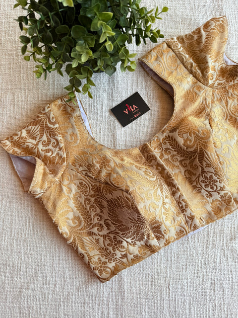 Off white brocade Banaras silk blouse