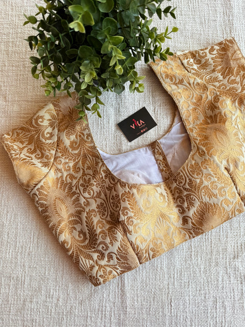 Off white brocade Banaras silk blouse