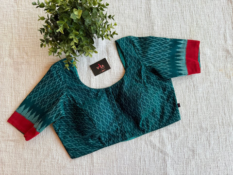 Green ikat cotton blouse