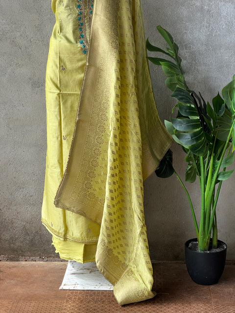 Partywear chanderi silk salwar material