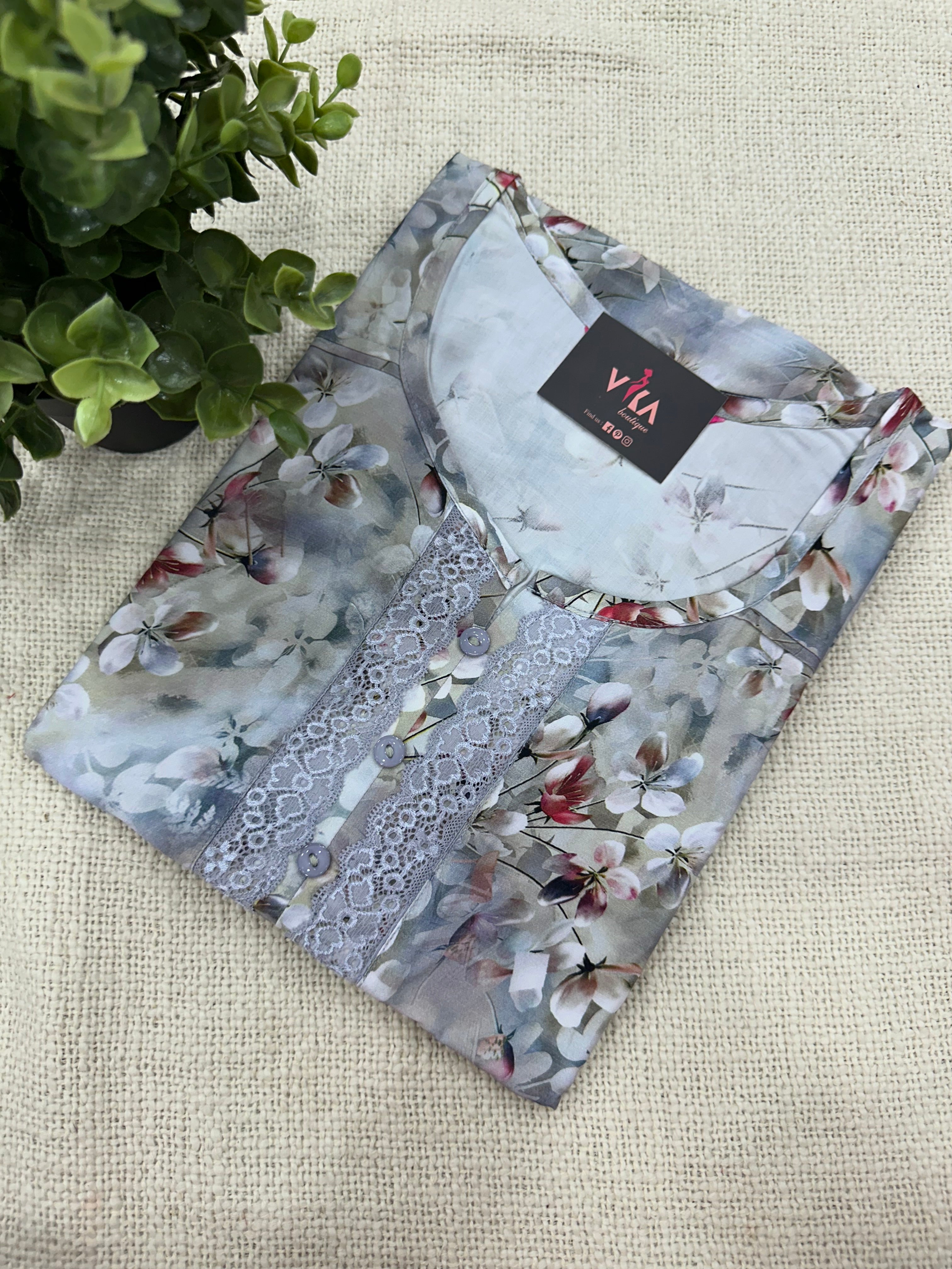 Vika Boutique Nighty M, L ,XL Size Printed Rayon Nighty – VIKA