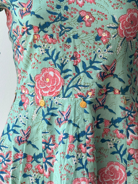 Floral printed cotton frock