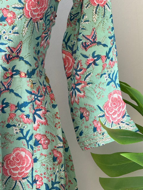 Floral printed cotton frock