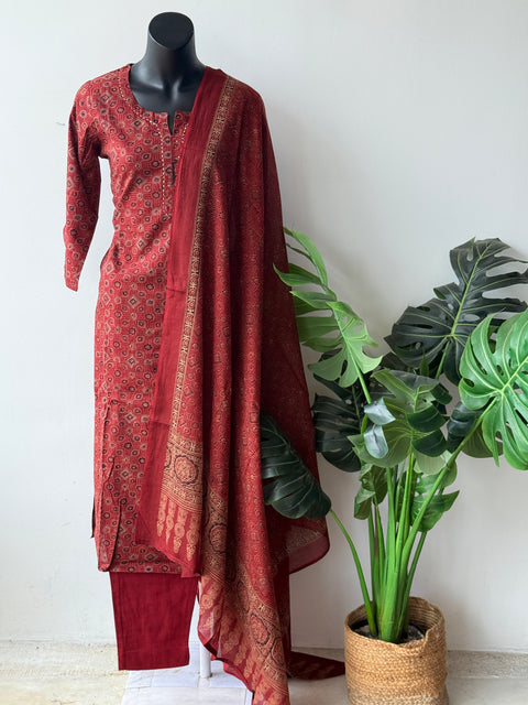 Printed cotton suit set