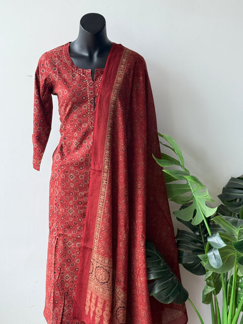 Printed cotton suit set