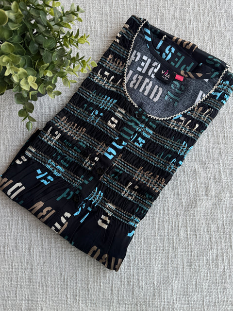 Smocking Premium Rayon Nighty