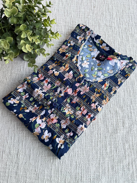 Smocking Premium Rayon Nighty