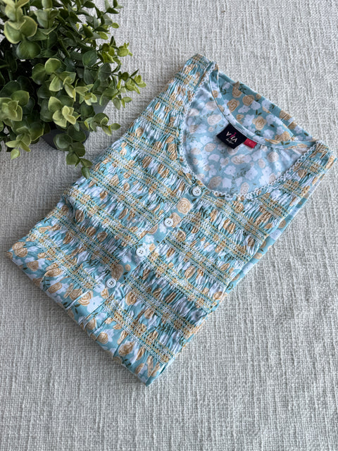 Smocking Premium Rayon Nighty