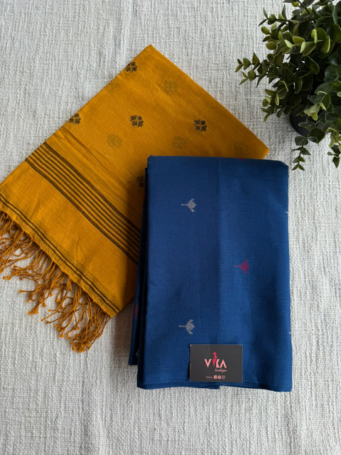 Cotton suit set with jamdhani dupatta