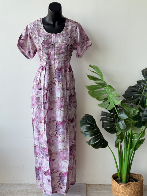 Smocking Premium Rayon Nighty