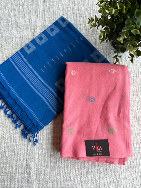Cotton suit set with jamdhani dupatta