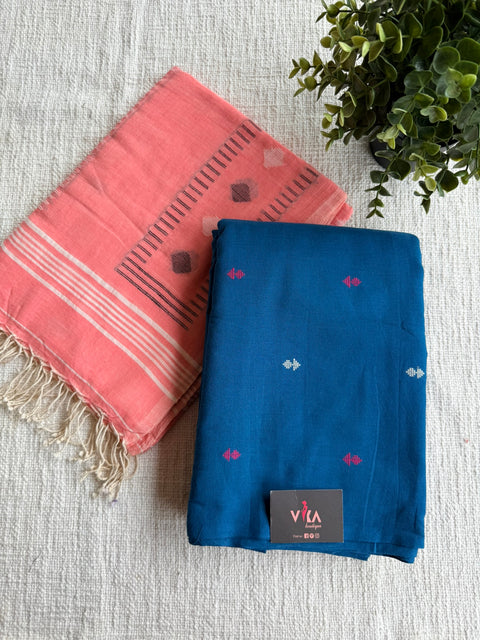 Cotton suit set with jamdhani dupatta