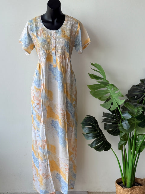 Smocking Premium Rayon Nighty