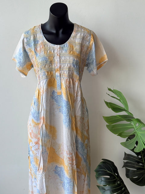 Smocking Premium Rayon Nighty