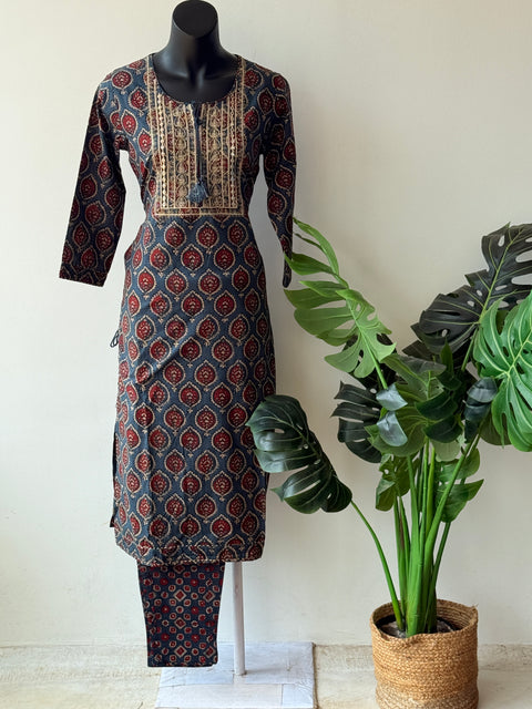 Printed cotton top and pant