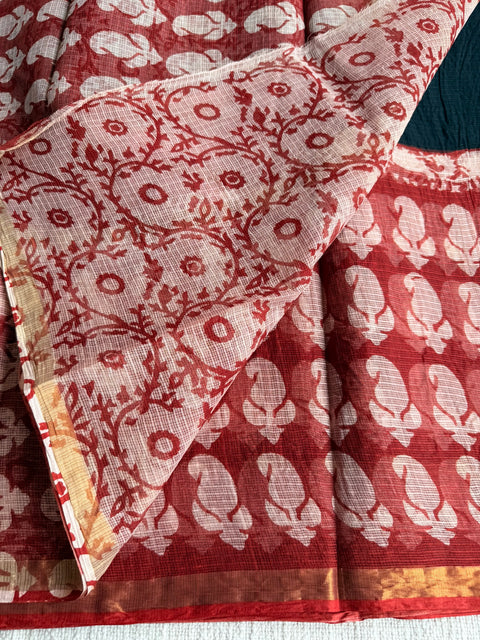 Printed kota cotton saree