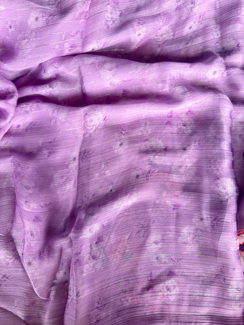 Floral printed georgette saree