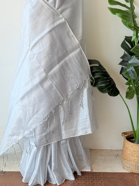 Plain Tissue saree without blouse