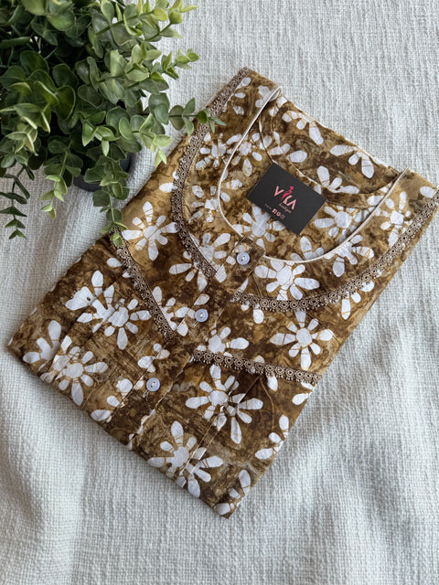 L size printed Batik cotton Nighty
