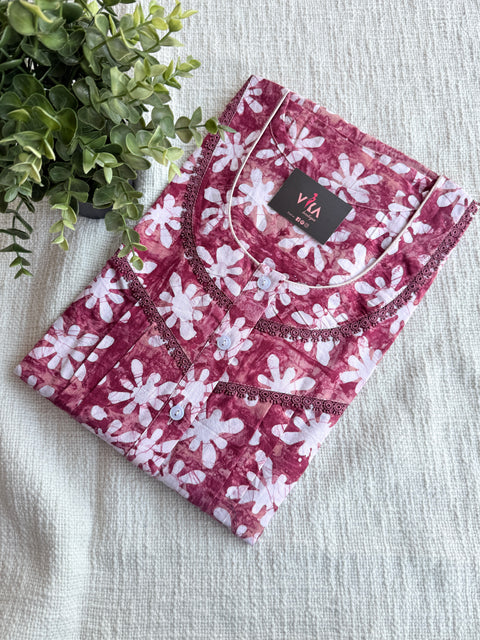 L size printed Batik cotton Nighty