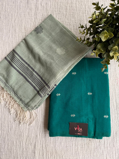 Cotton suit set with jamdhani dupatta