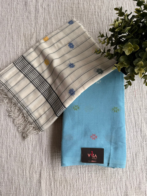 Cotton suit set with jamdhani dupatta