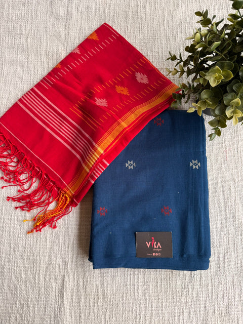Cotton suit set with jamdhani dupatta