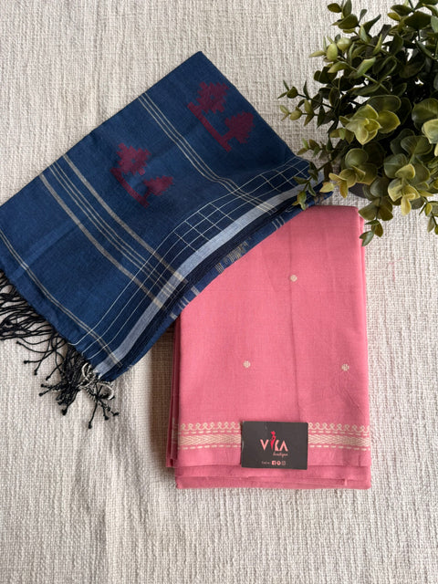 Cotton suit set with jamdhani dupatta