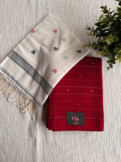 Cotton suit set with jamdhani dupatta