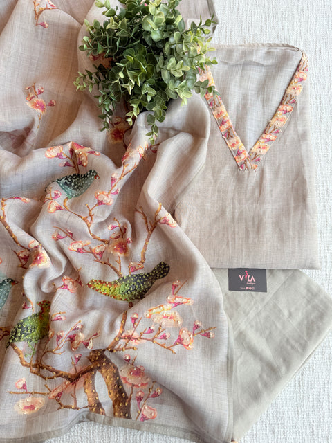 Knot work silk cotton suit material