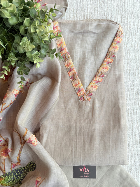 Knot work silk cotton suit material