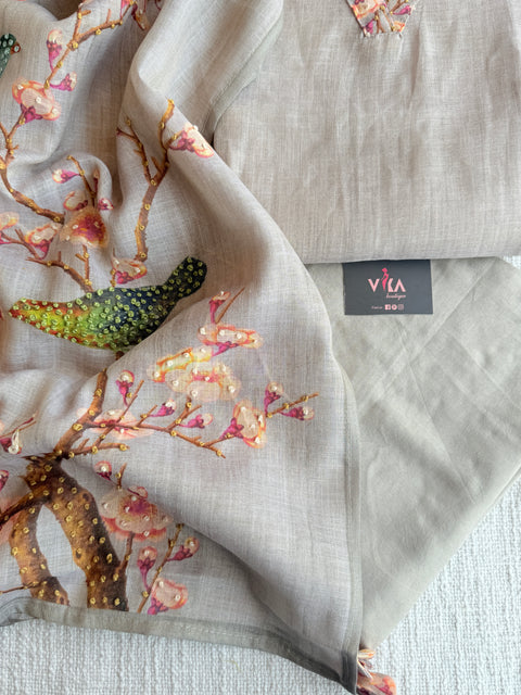 Knot work silk cotton suit material